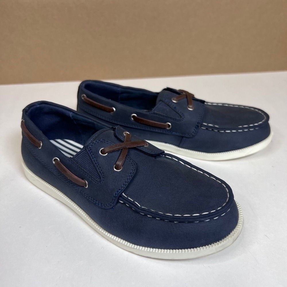 J.Crew Kids Navy Blue Boat Shoes Loafers Slip On Size 1 Preppy